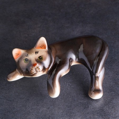Porcelain figurine "Cat Vaska Black", 17 cm-1
