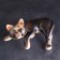 Porcelain figurine "Cat Vaska Black", 17 cm