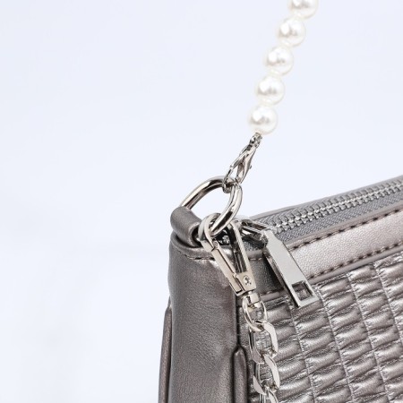 Lightning bag, long belt, silver color-5