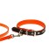 Set of a collar (58x2.5 cm) and a leash (130x1.4 cm) from eco -leather, black with orange