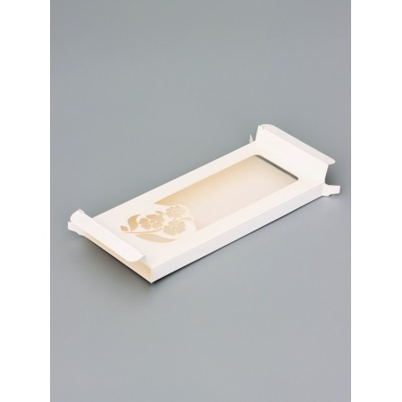 Gift box for tiles of chocolate, with a cut window, "flowers", 17.1 x 8 x 1.4 cm-1