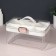 Organizer for storage, with a handle, 2 sections, 27 × 17 × 13.5 cm, white/transparent color