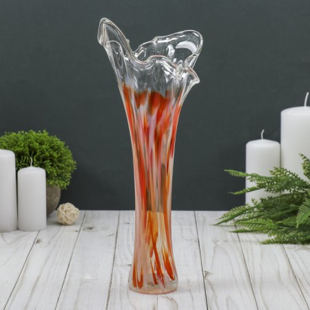 Vase "Wave" 28 cm, red-white-1