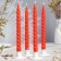 A set of candles of twisted, 4 pcs, 2.2x25 cm, lacquered red