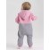 Combineson children's insulated tops "Capitane", height 62 cm, gray/pink color