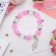 Bracelet Assorted "Bead" ballerina, pink color in silver, d = 6 cm