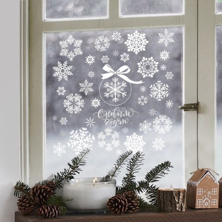 Snowflake windows, reusable, 50 x 70 cm, new year-2