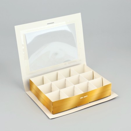Box for 12 sweets with cells "tree" 18.5 x 13.5 x 3.5 cm-4