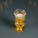 Climber Plastic, glass for 1 candle "openwork ball" glass on the leg gold 15x6x6 cm