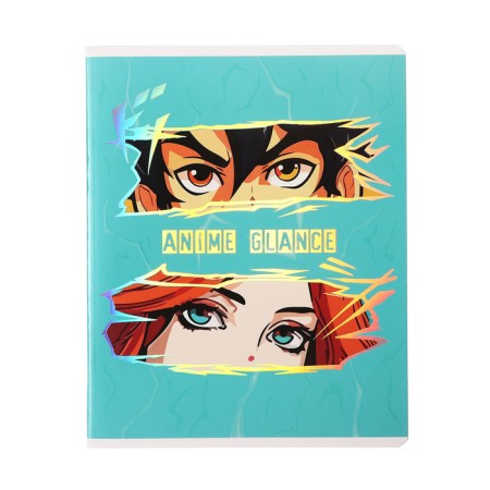 Notebook of 48 sheets in the “Eye anime” cage, covered cardboard, selective UV-cling, foil embossing, block 70 g/m2, mix-5
