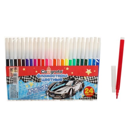 Flomasters 24 colors "Machine", non -premised cap
