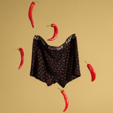 Panties men's boxers kaftan "peppers", color black size 46