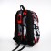 School backpack from textiles on lightning, 3 pockets, red color