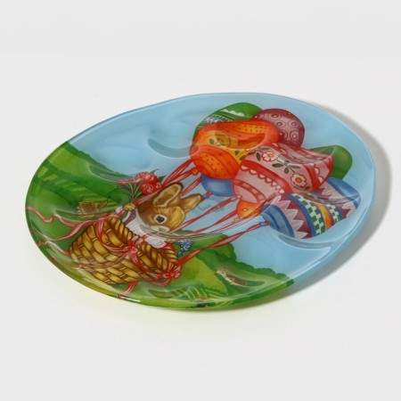 Glass stand for eggs of 10 cells of the Daillean "Easter rabbit", 24 × 20.5 cm-3