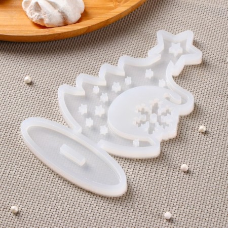 Silicone form "3D Christmas tree", 16 × 9.4 cm, transparent color-2