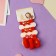 Hair gum "Tenderness" (set of 6 pcs) bow, red