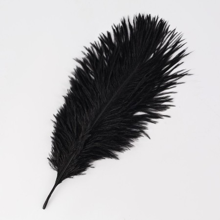 Feather for decor, size 20.5 × 7.5 cm, black color-4