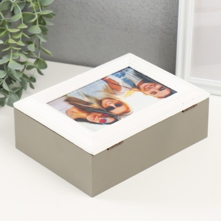 Casket wood with a photo frame 10x15 cm "Classic" 20x15x7.5 cm-4