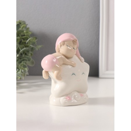 Souvenir Ceramics Light "Baby in a pink cap on the asterisk" 6x10.5x12.5 cm-2