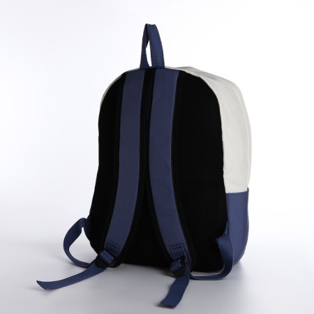 Youth backpack on lightning from textiles, 2 pockets, blue color-3