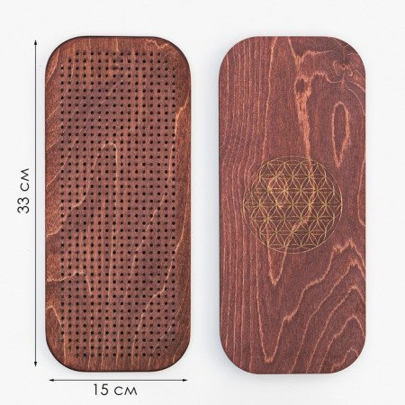 Sadhu, a board with nails, for yoga "Flower of life", 2 pcs, step 10 mm, 33 x 15 cm-1