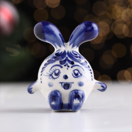 Christmas tree toy "Bunny Sharik", Gzhel-1