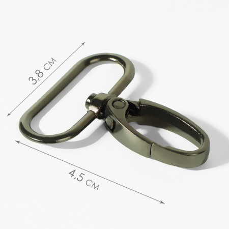 Metal carbine, 45 × 38 mm / 32 × 2.7 mm, 10 pcs, black nickel color-1