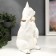 Souvenir ceramics "White cat with a belt" with gold, rhinestones 22.5 cm