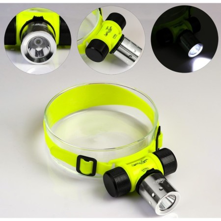 Divive flashlight for diving, waterproof, 1 diode, acid yellow-1