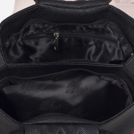 Women's bag, lightning department, external pocket, long belt, black color-3