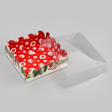 Cookie box, confectionery packaging, "gifts with gifts", 9 x 9 x 3 cm, new year