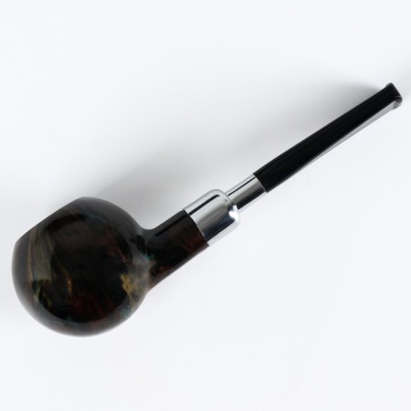 The pipe is classic, round, 14 cm, brown-2