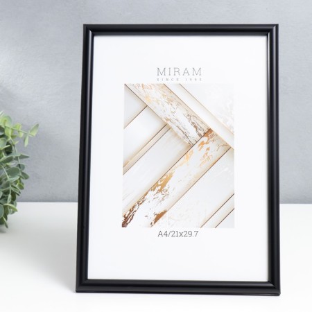 Photo frame Plastic "Mira" 21x29.7 cm, (A4) 641877, black (plastic screen)