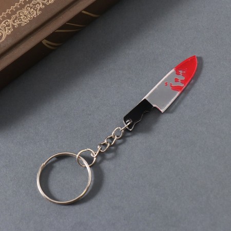 Acryl key a mirror "bloodied knife" 4.5x1x0.4 cm-2