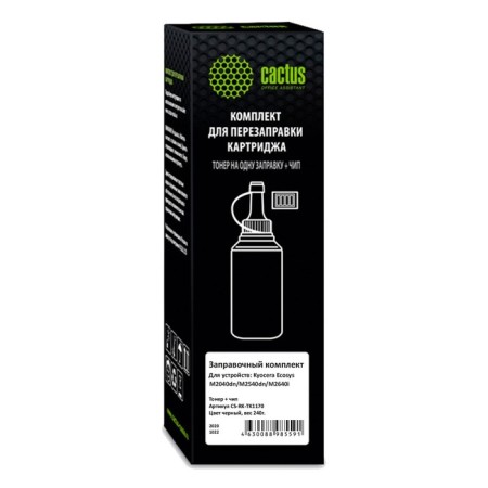 Тонер Cactus CS-RK-TK1170 черный флакон 240гр. (в компл.:чип) для принтера Kyocera Ecosys M 107628