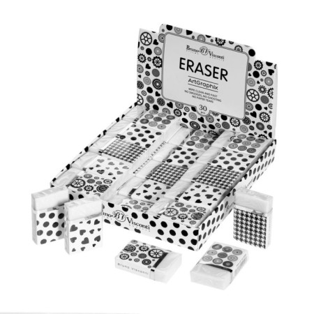 Eraser Artgraphix, rectangular, in a cardboard holder, white, mix-8