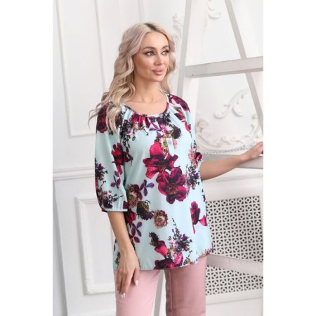 Female blouse, size 50, blue color-8