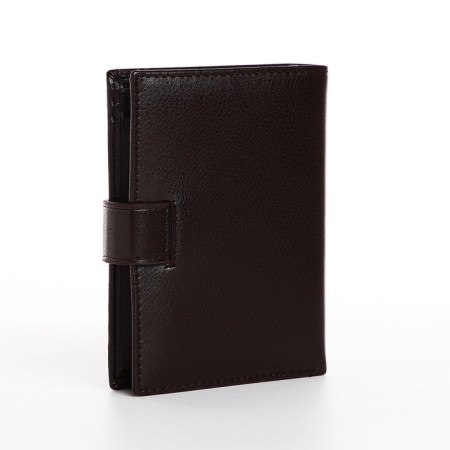 Male purse on Magnet, 3 in 1, for bills, auto documents and passports, brown color-1