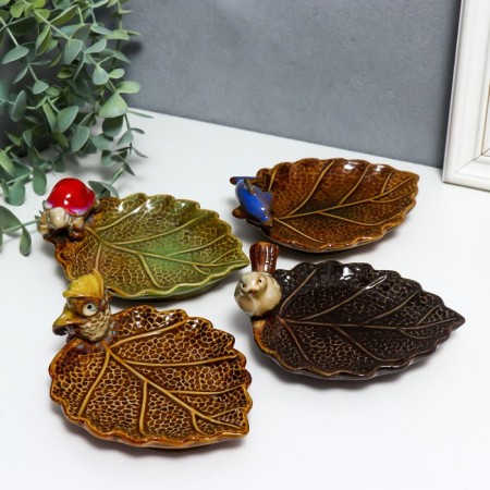 Souvenir ceramic stand "leaflet and animal" mix 6.5x14.5x11 cm