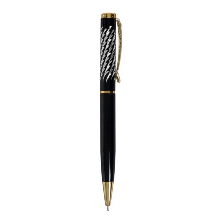 Gift handle, ball "ripples", rotary, in a plastic case, black with golden inserts-3