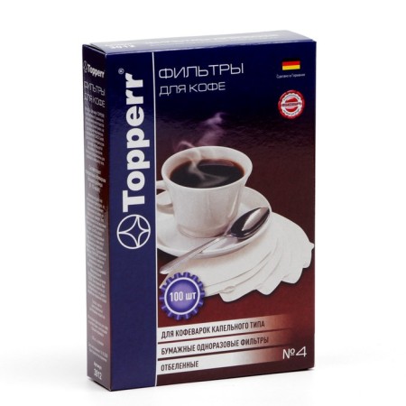 Filters for coffee No. 4, disposable, bleached, 100 pcs.-2