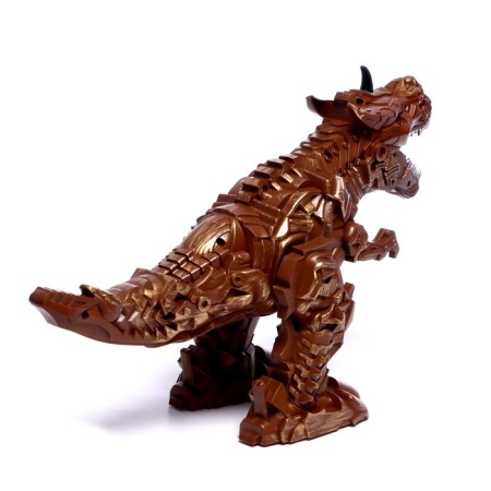 The dinosaur-robot radio-controlled “Rex”, the effect of smoke, light and sound, brown color-2