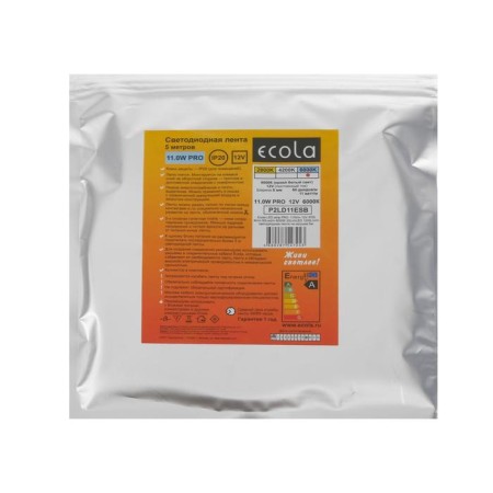 Ecola Pro 5 m, IP20, SMD5060, 60 LED/m, 11 W/m, 12 V, 6000K LED strip-6