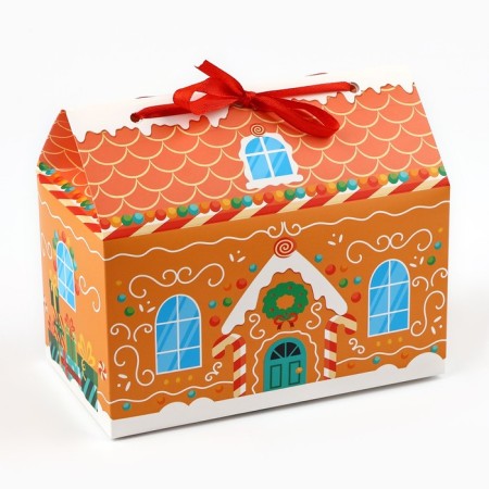Gingerbread box for sweets, 10 x 18 x 14 cm, new year-1