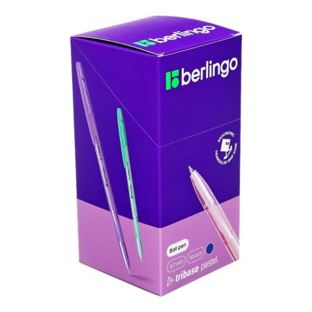 Ballpoint handle Tribase Pastel, node 0.7 mm, blue ink, mix-10