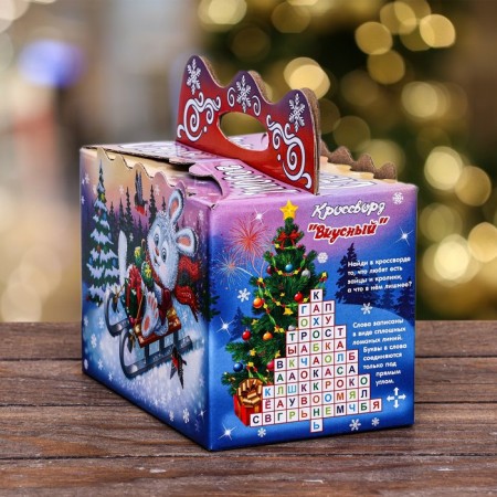 Gift box "Hare on the sled", 13.5 x 18 x 12 cm-1