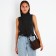 Baget bag with zipper, brown color