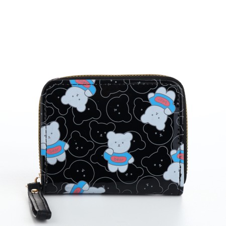 Children's wallet with lightning, black color-1