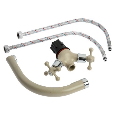 Kitchen mixer Zein ZC2022, two-wound, Cran-boux brass 1/2, beige-5