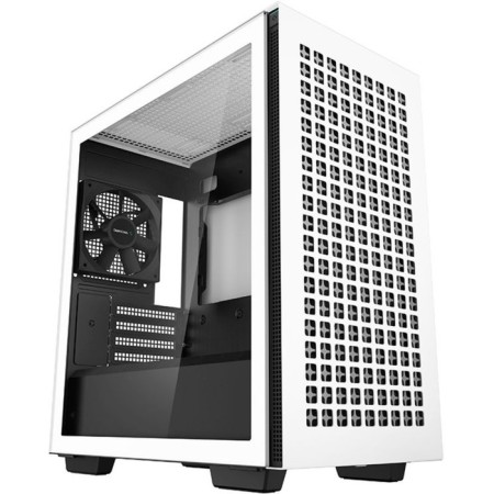 The body deepcool CH370 is white without BP MATX 7x120mm 4x140mm 1xusb2.0 1xusb3.0 Audio Bott PSU